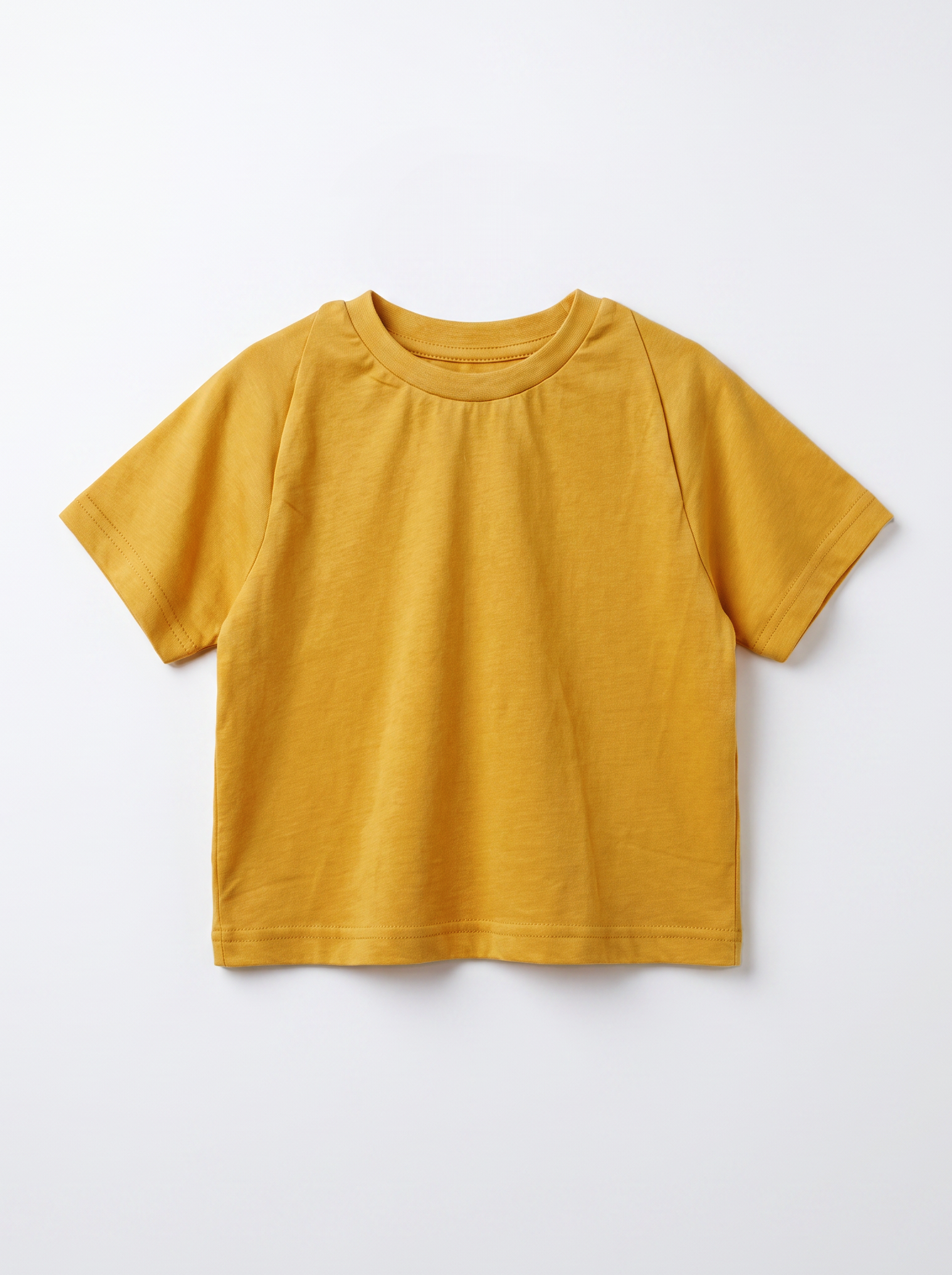 Kids Yellow Classic Crew-Neck Cotton T-Shirt