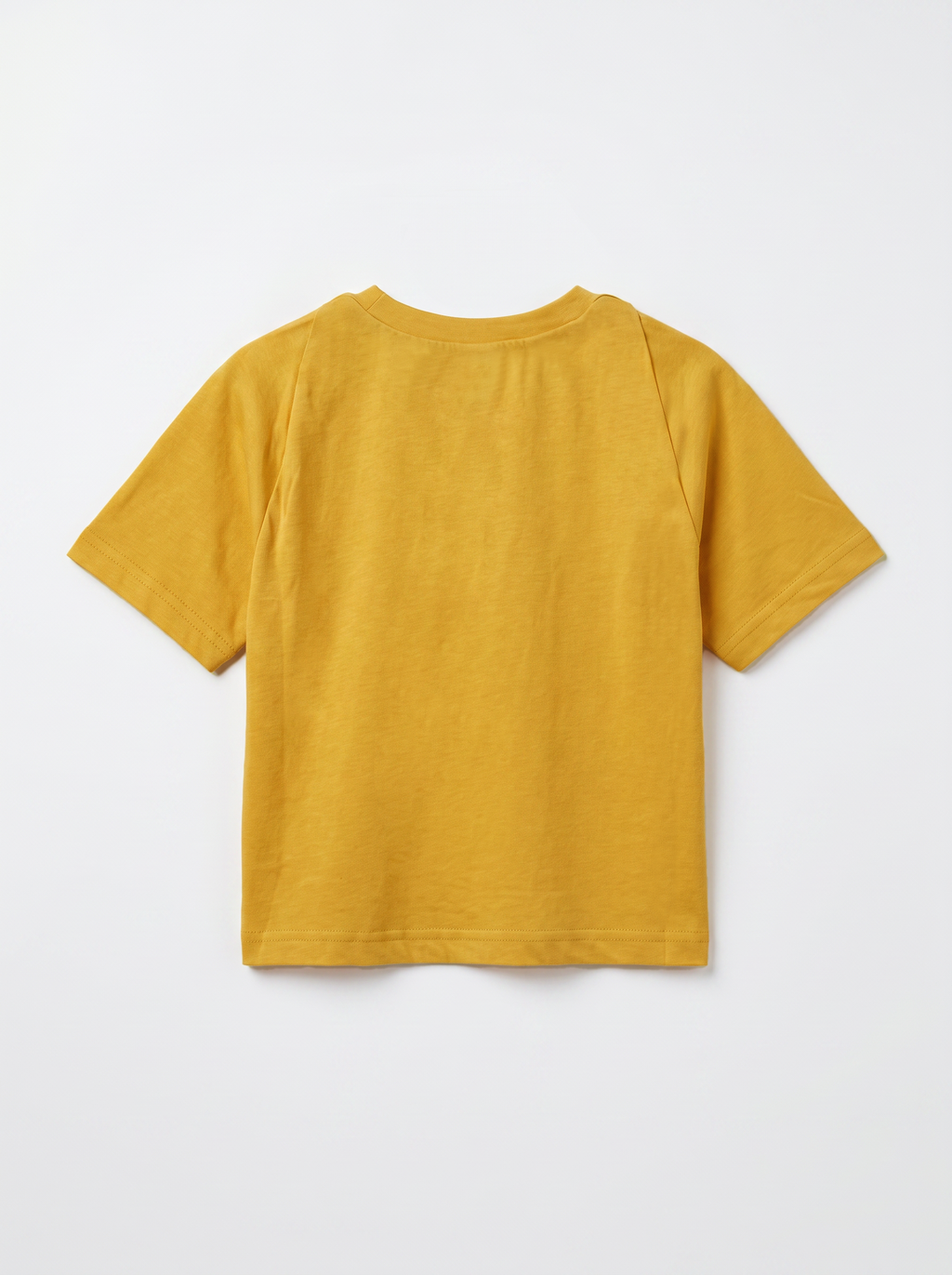 Kids Yellow Classic Crew-Neck Cotton T-Shirt