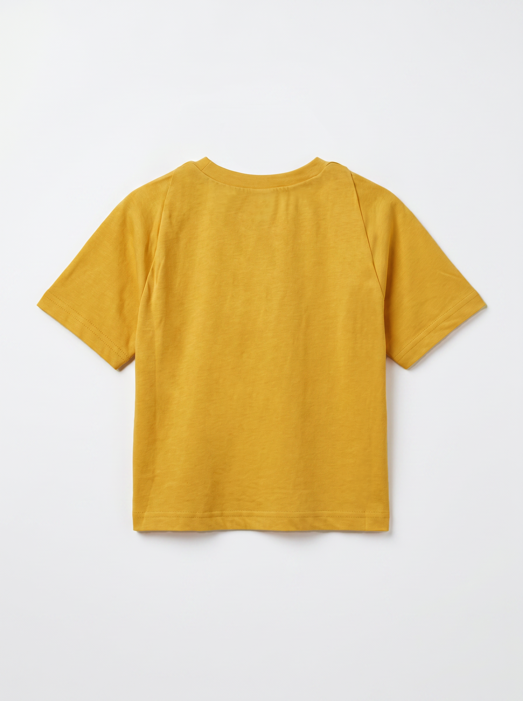 Kids Yellow Classic Crew-Neck Cotton T-Shirt