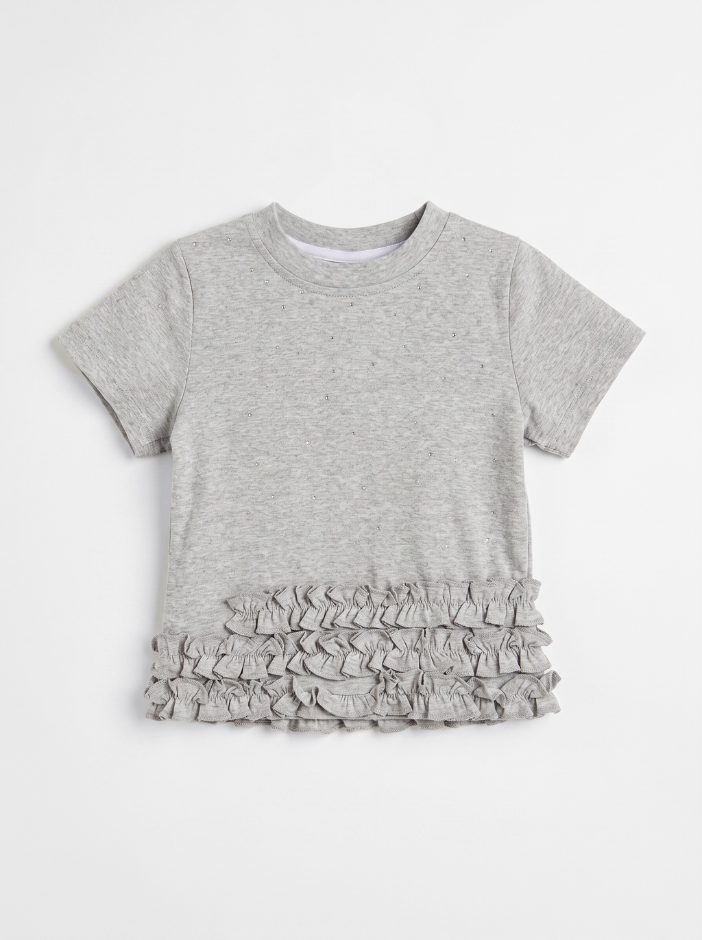 Girls Gray Short-Sleeve Casual Everyday Top