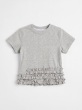 Girls Gray Short-Sleeve Casual Everyday Top