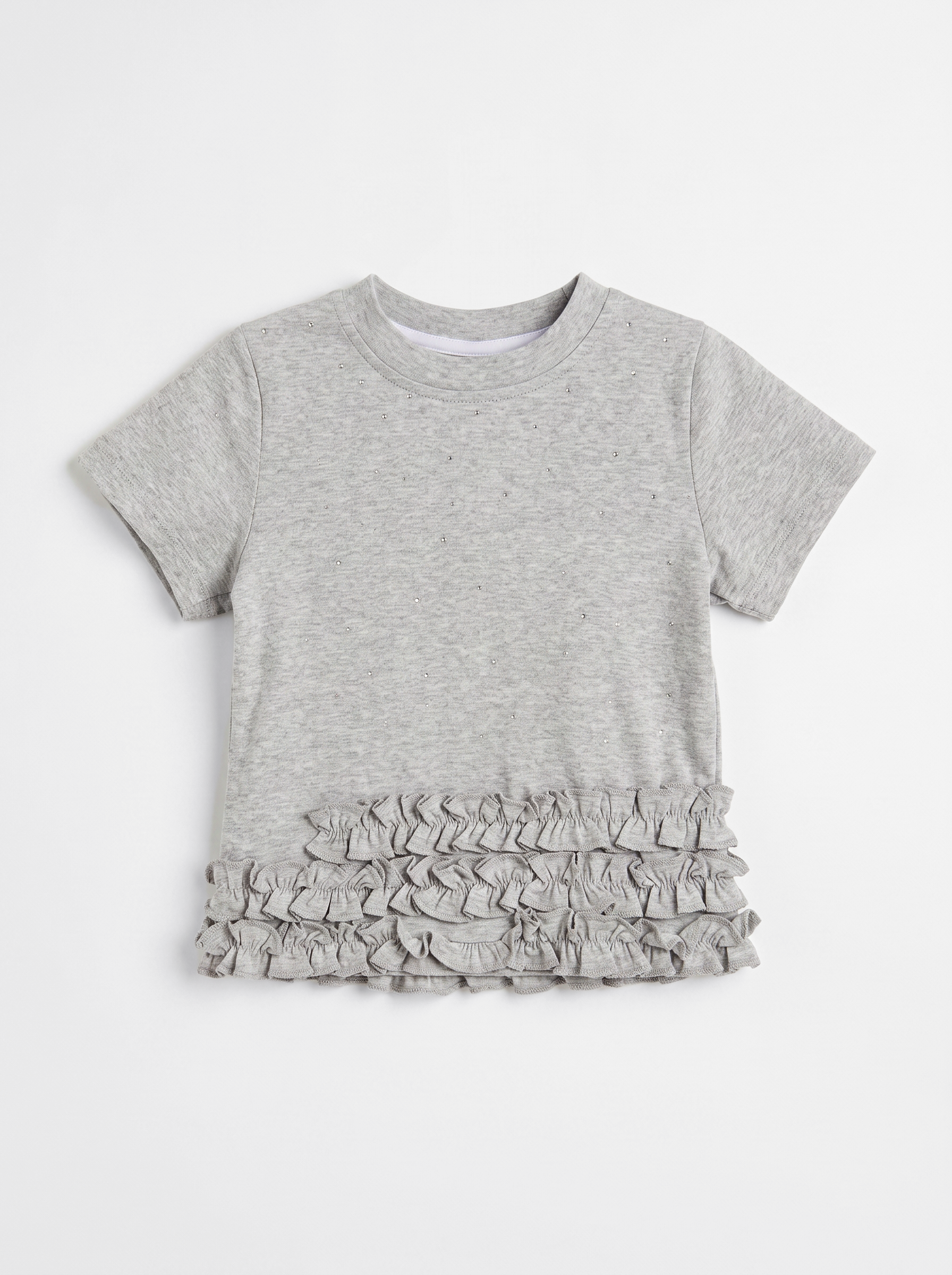 Girls Gray Short-Sleeve Casual Everyday Top