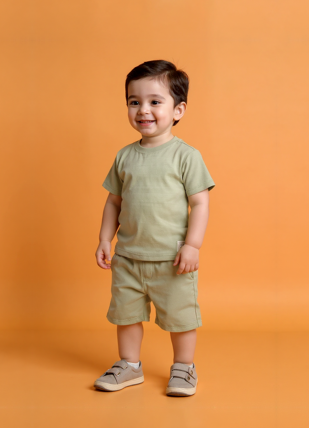 Boys Green T-Shirt & Shorts Set