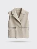Girls Beige Denim Vest