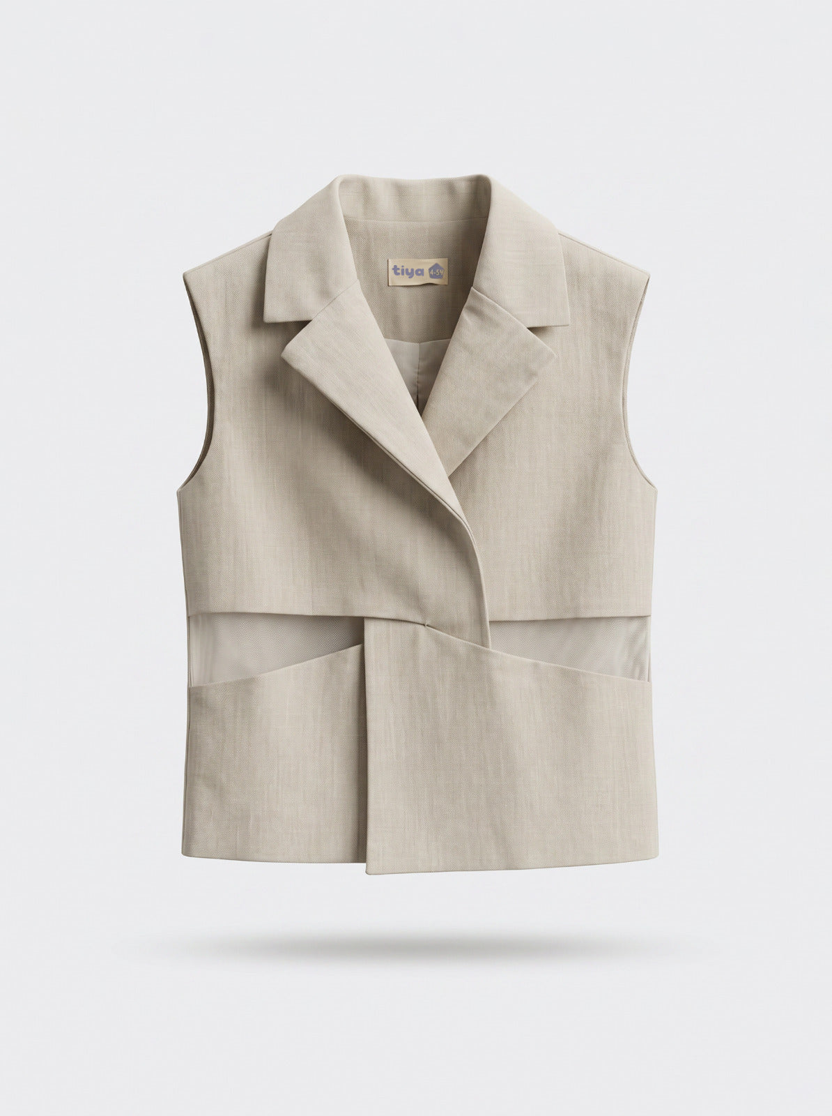 Girls Beige Denim Vest