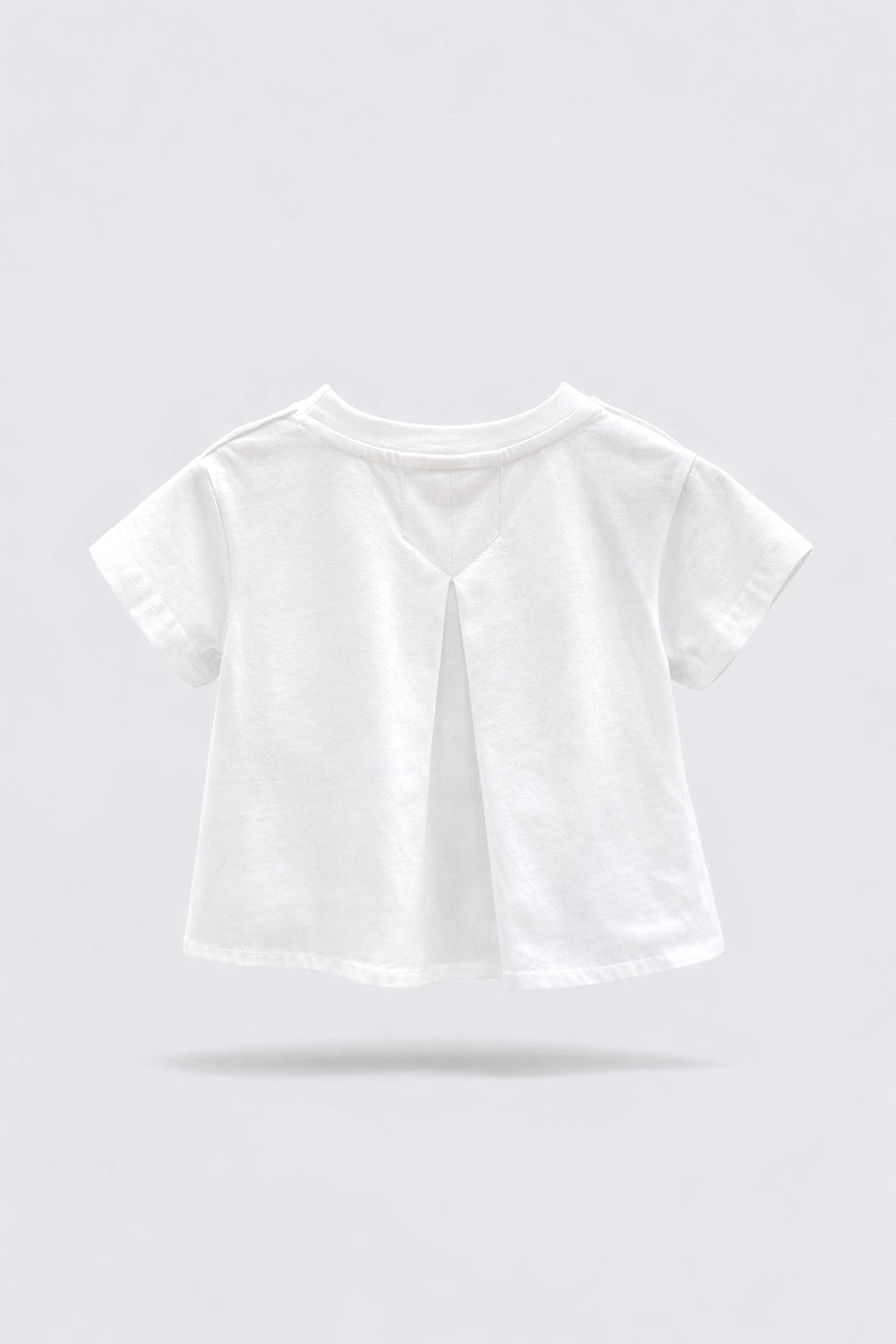 Girls White High-Low Elastic Waist Top
