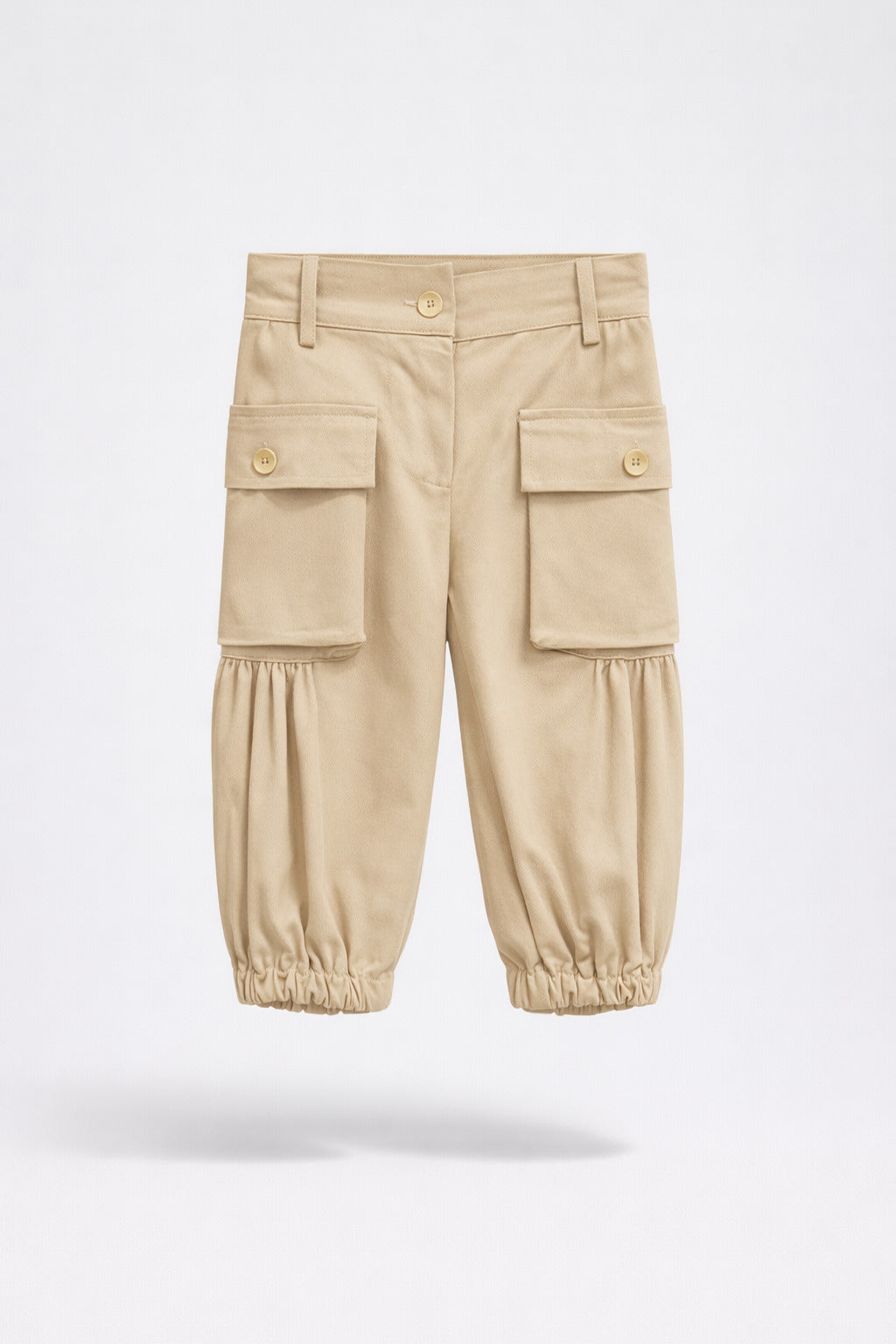 Boys Beige Wide-Leg Pants