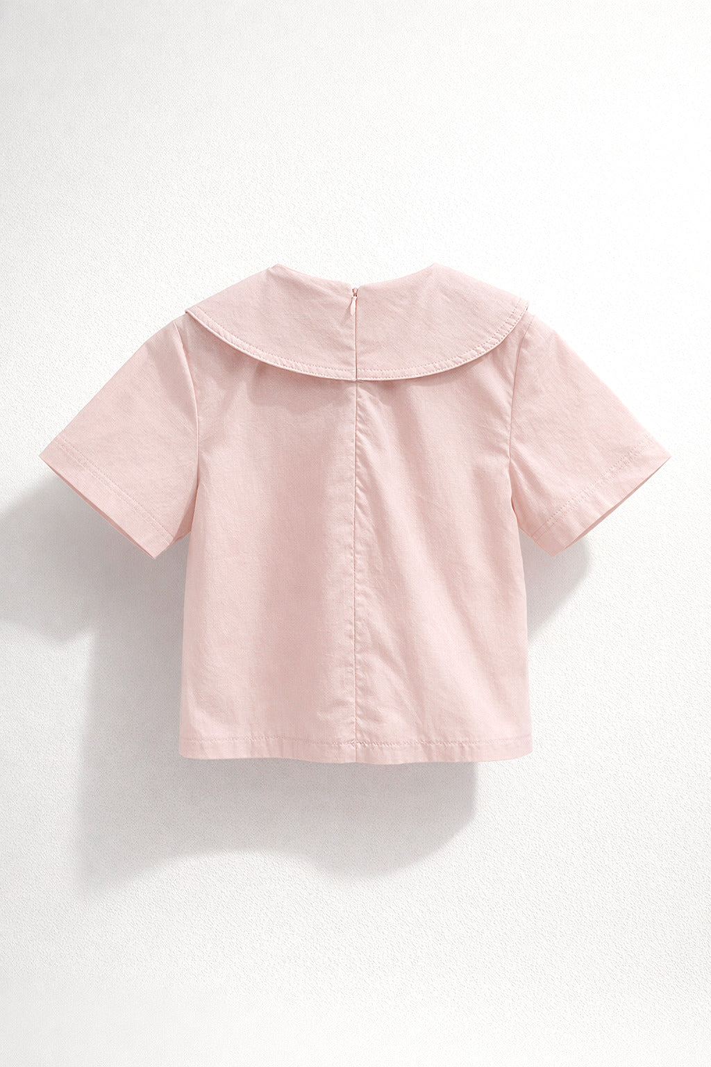 Girls Pink Sailor Collar Knot-Tie Short Sleeve Top