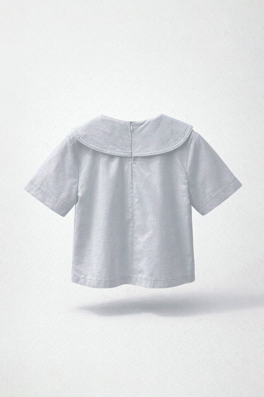 Girls Blue Sailor Collar Knot-Tie Short Sleeve Top