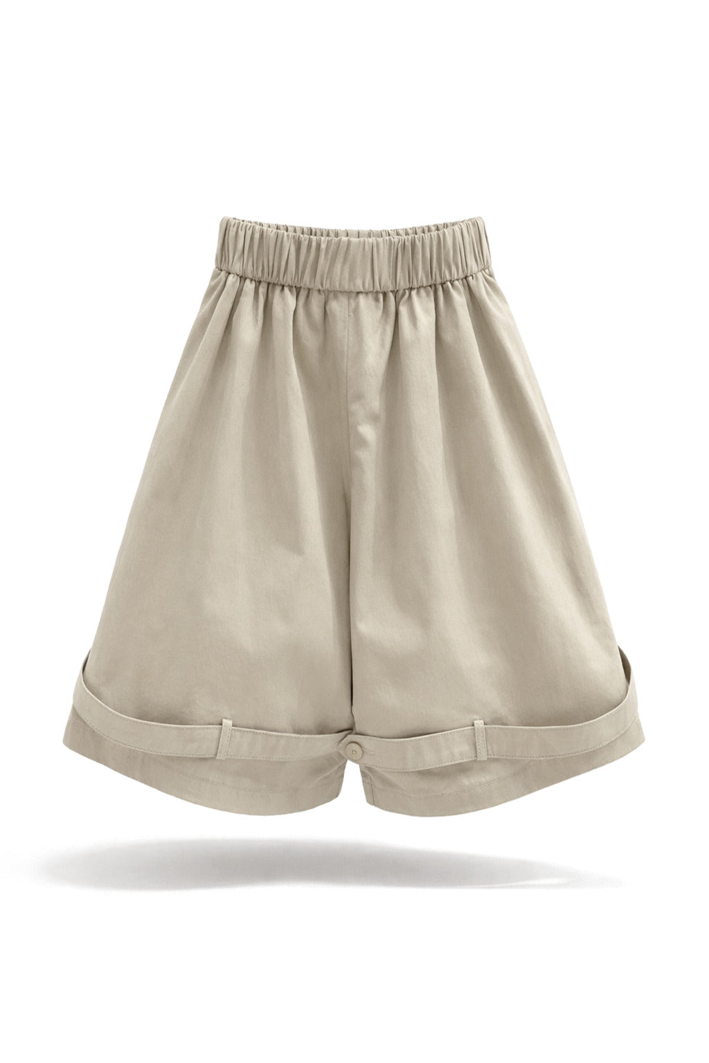 Girls Sand Wide-Leg Cuffed Strap Culottes
