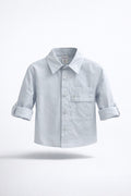 Boys Blue Collar Shirt