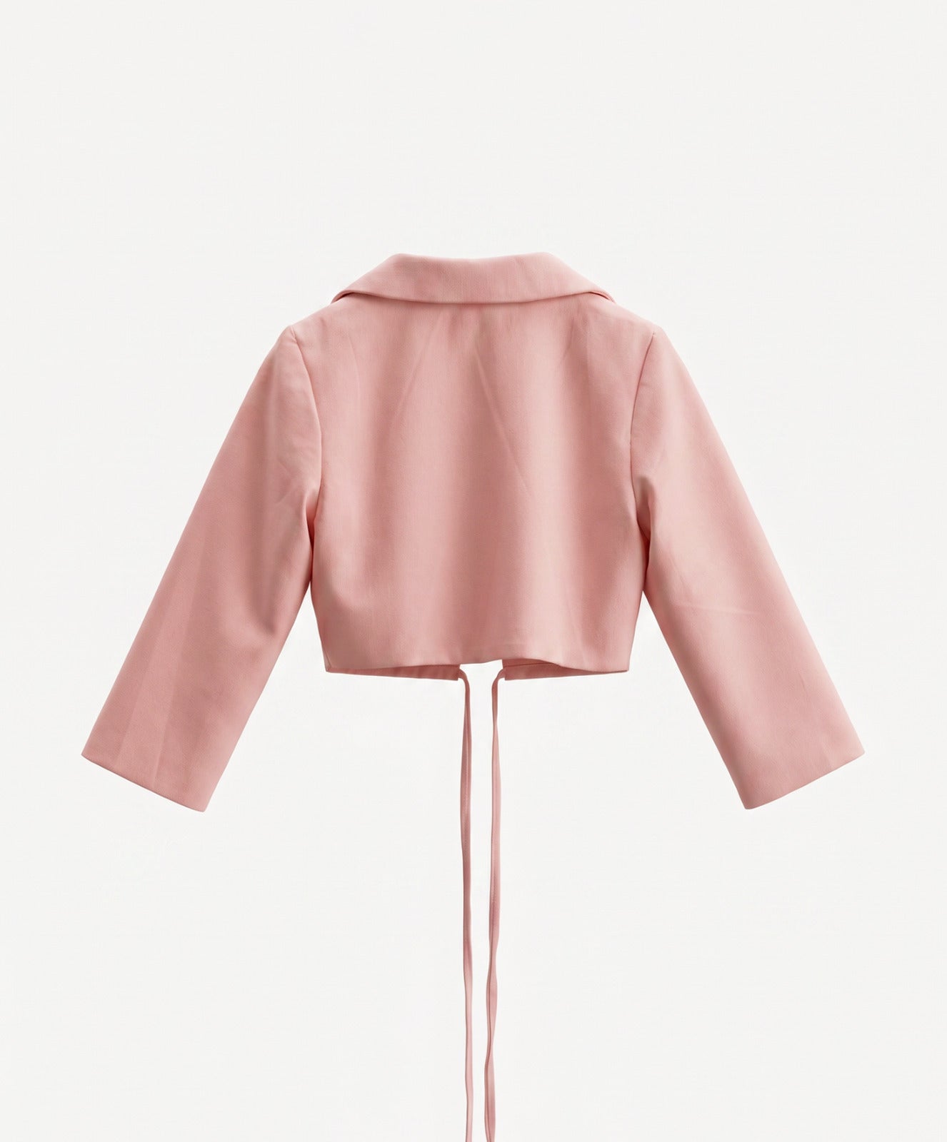 Girls Pink Tie-Front Cropped Blazer Top