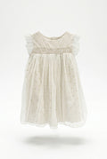 Baby Girl White Gold Polka Dot Tulle Dress