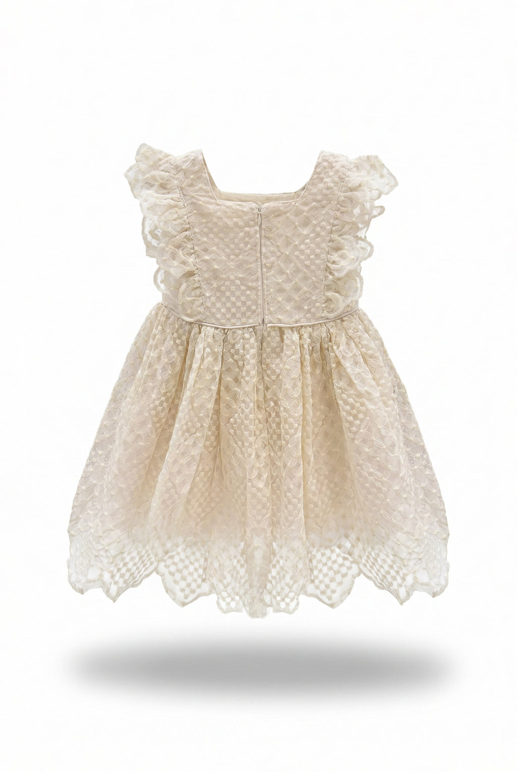 Baby Girl Ivory Lace Ruffle Dress