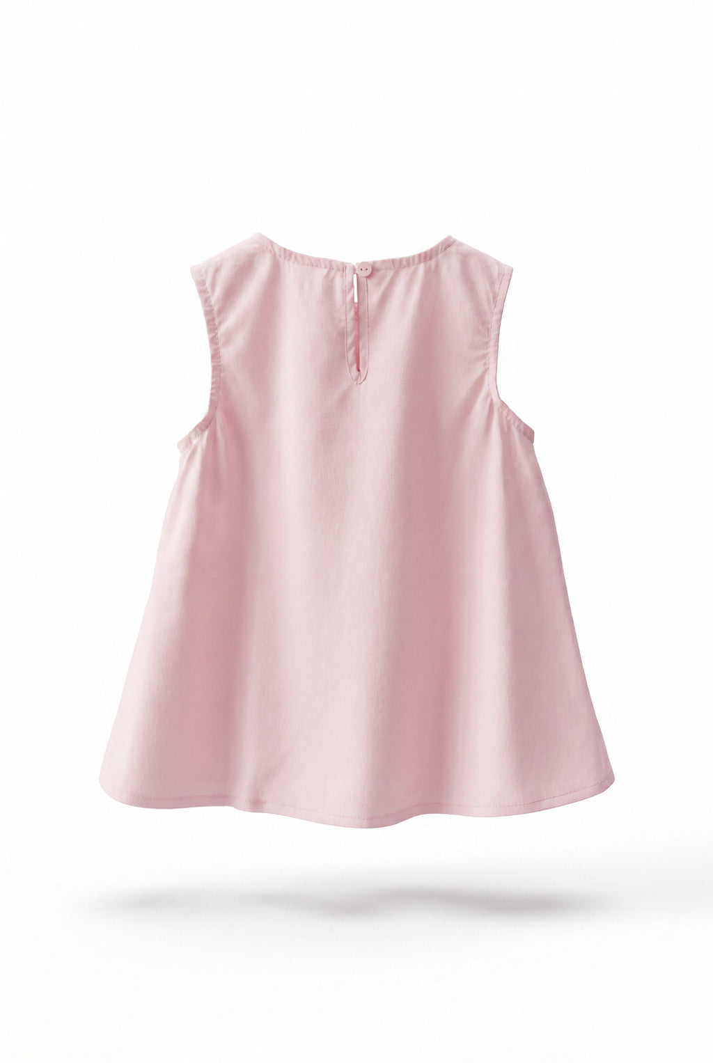 Girls Pink Bow Knot Neckline Sleeveless A-Line Top