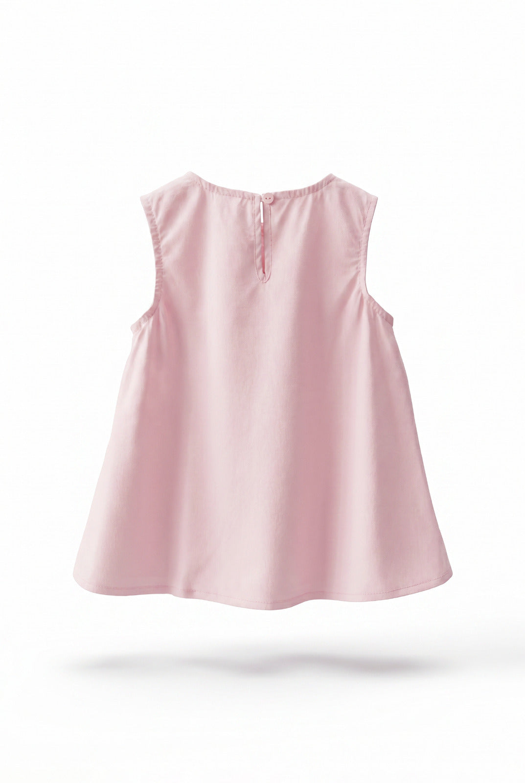 Girls Pink Bow Knot Neckline Sleeveless A-Line Top