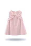 Girls Pink Bow Knot Neckline Sleeveless A-Line Top