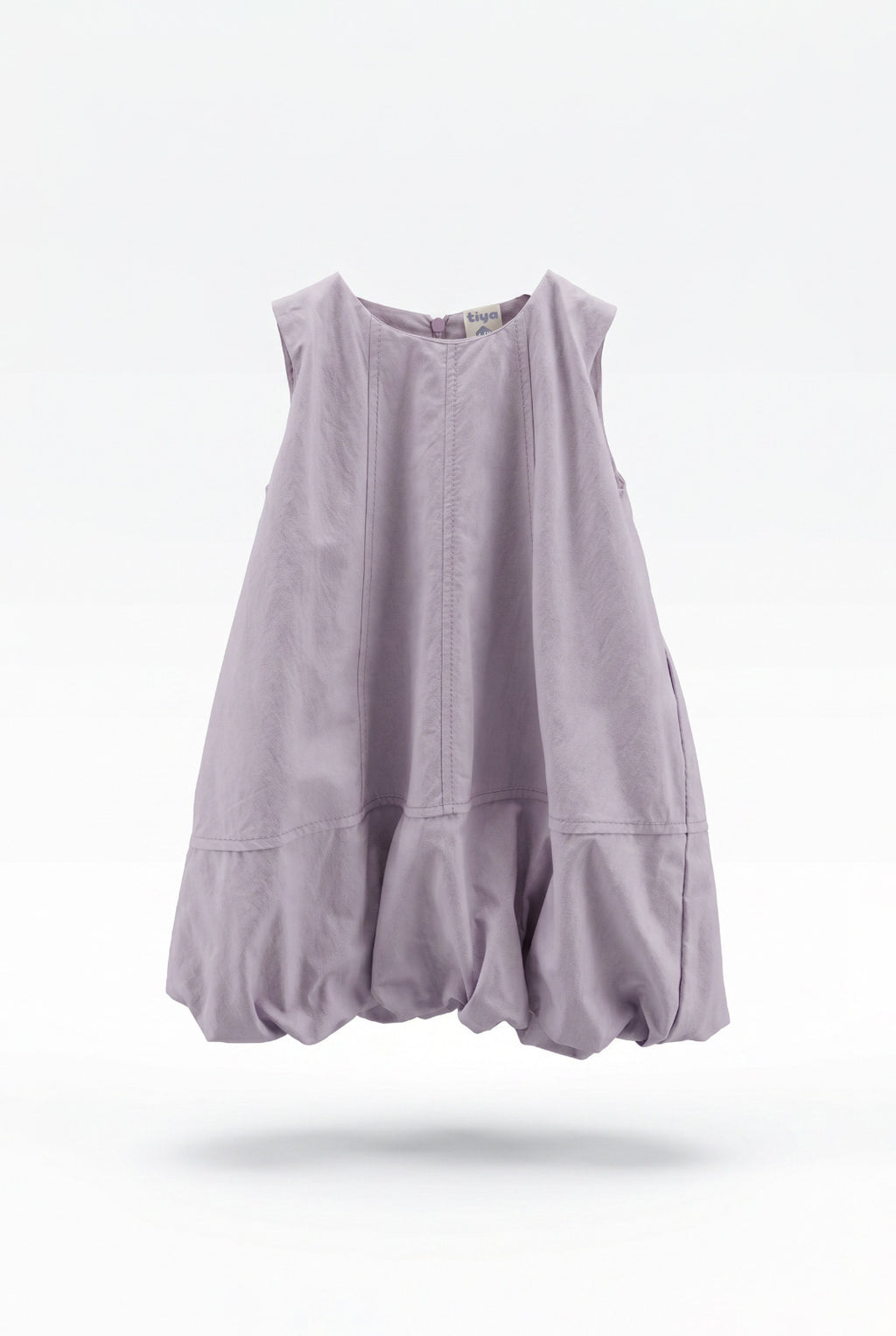 Girls Lavender Balloon Hem Sleeveless Dress