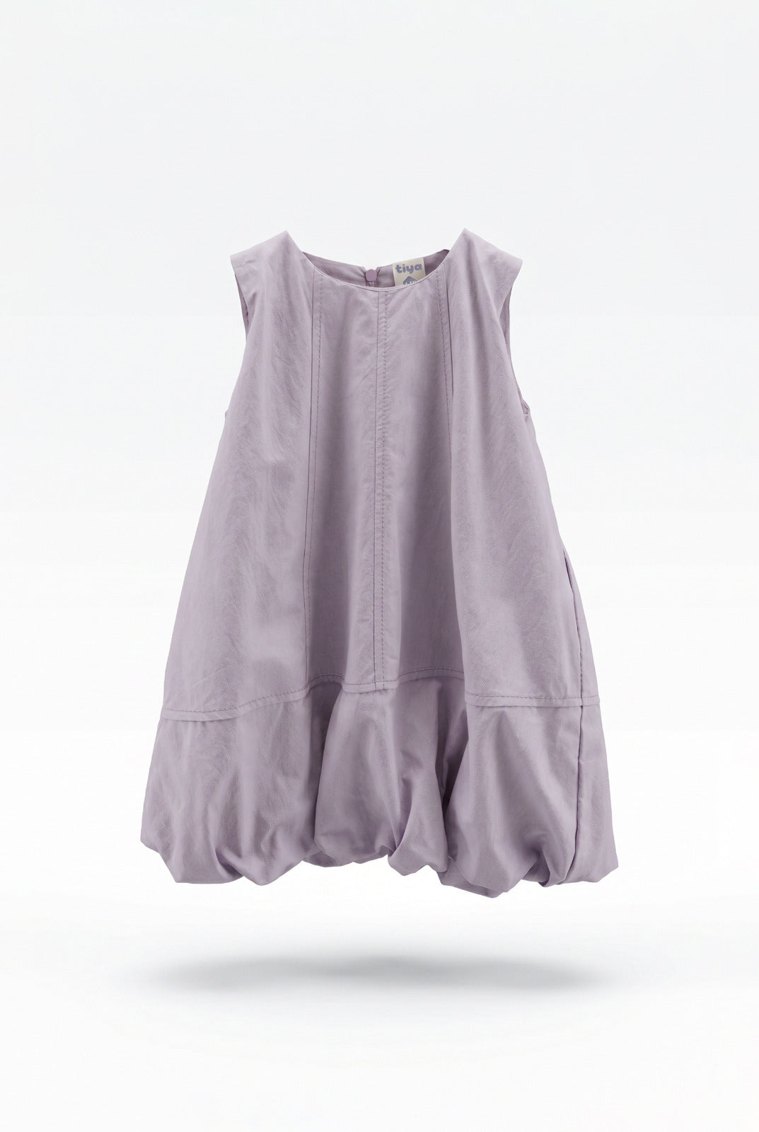 Girls Lavender Balloon Hem Sleeveless Dress