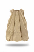 Girls Sand Beige Balloon Hem Sleeveless Dress