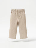 Boys Beige Quilted Wide-Leg Pants