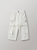 Girls Off-White Wide-Leg Multi-Pocket Cargo Pants