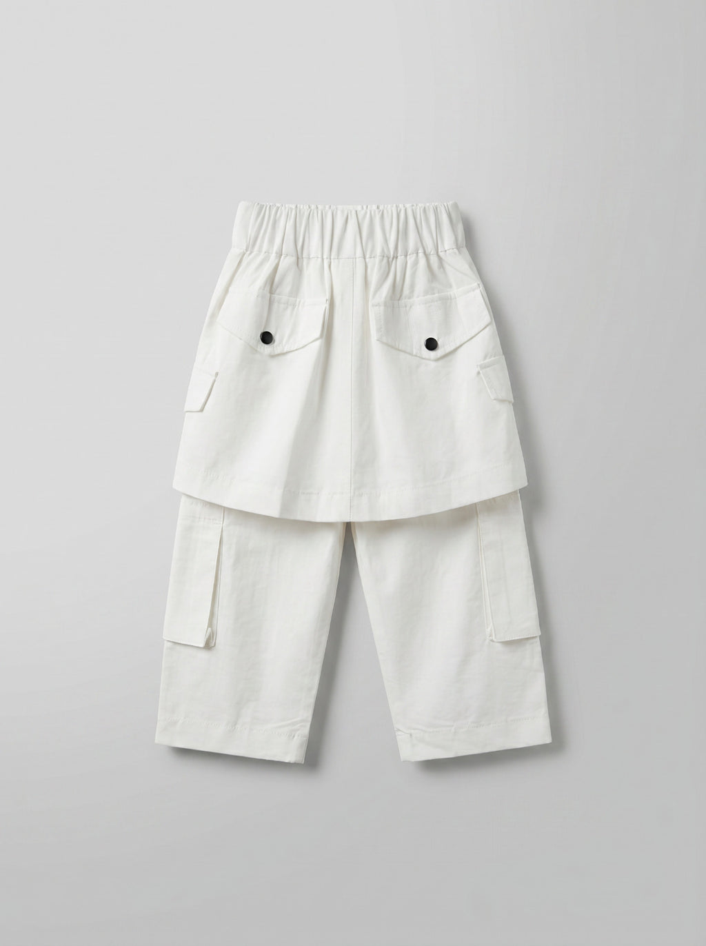 Girls Off-White Wide-Leg Multi-Pocket Cargo Pants
