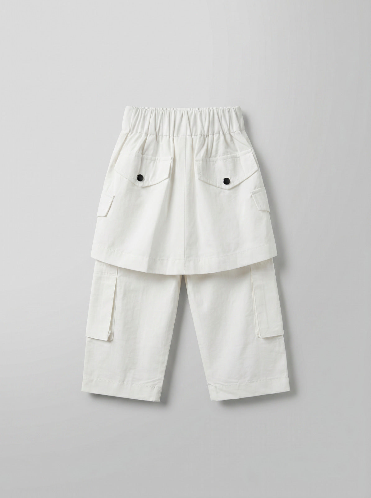 Girls Off-White Wide-Leg Multi-Pocket Cargo Pants