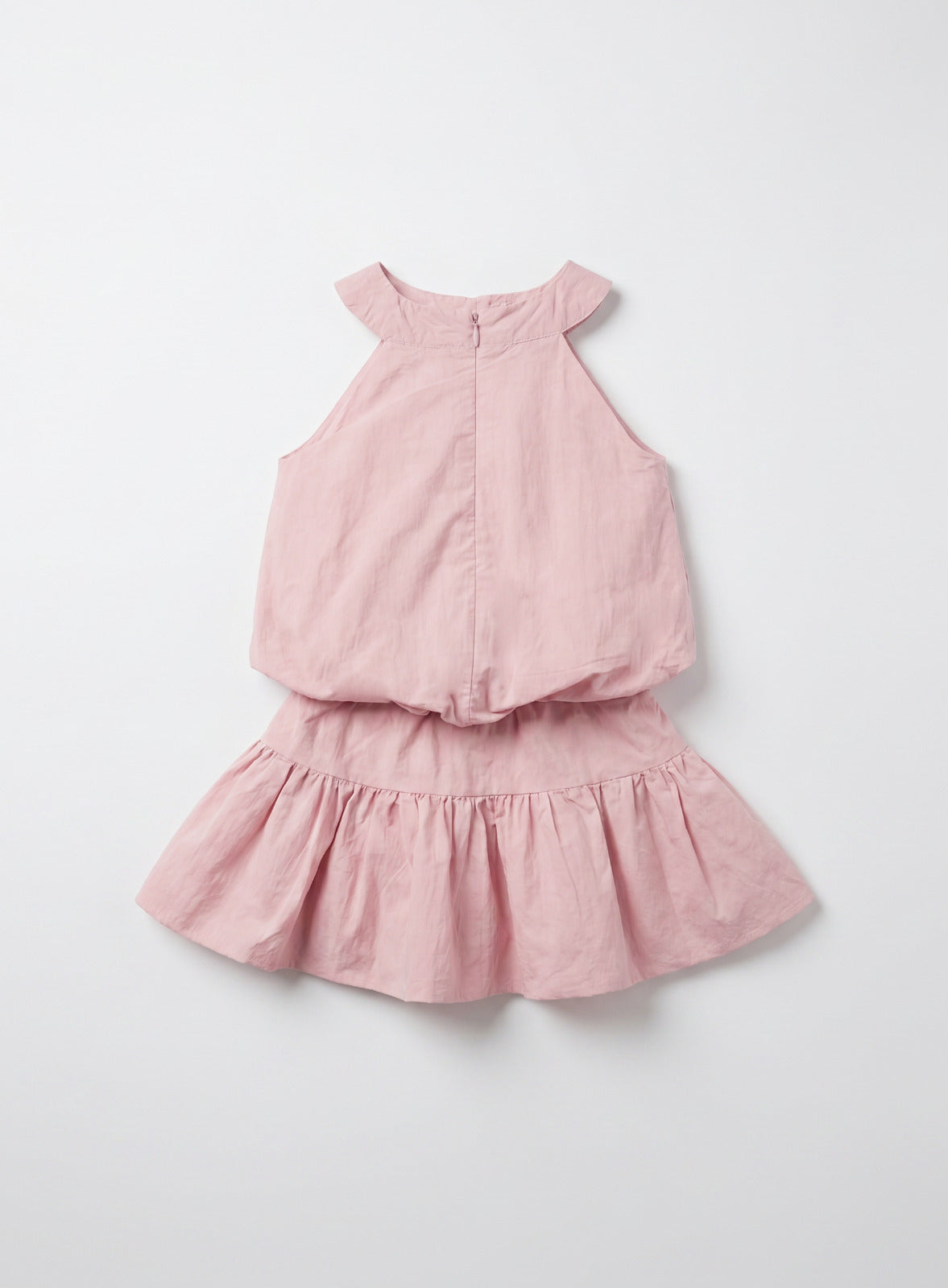 Girls Pink Bubble Top & Tiered Ruffle Skirt Set