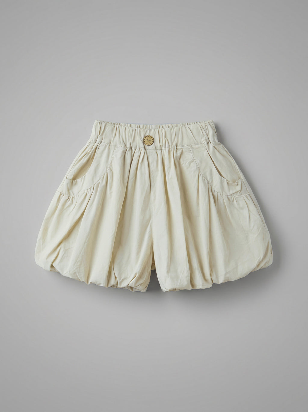 Girls Cream Puffy Balloon Shorts