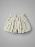 Girls Cream Puffy Balloon Shorts