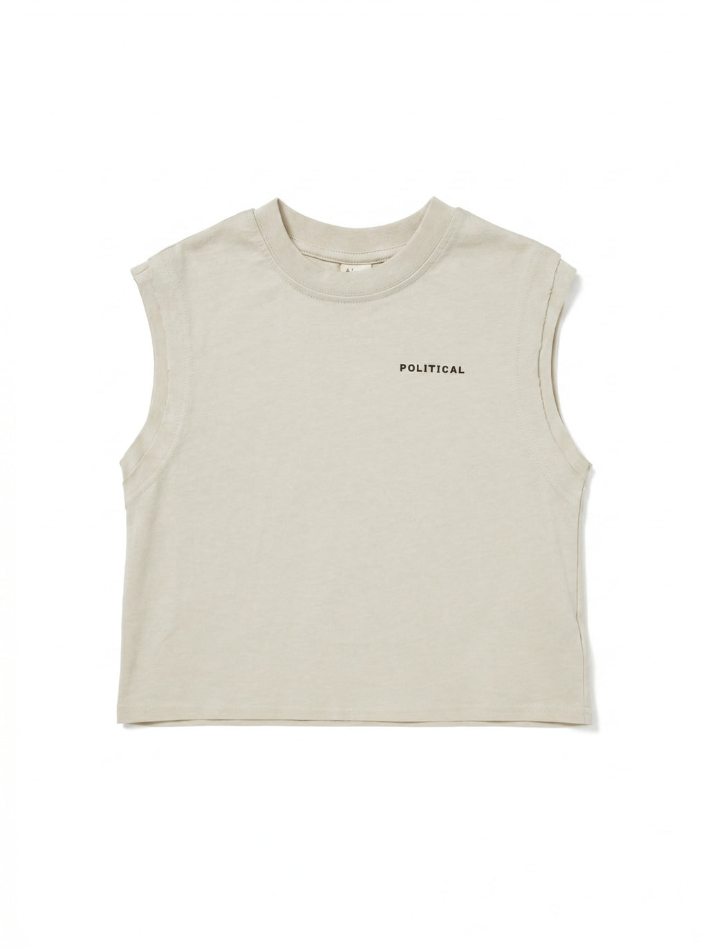 Boys Light Gray Political Print Sleeveless Muscle Tee