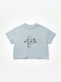 Boys Light Blue Airplane Graphic Oversized Tee
