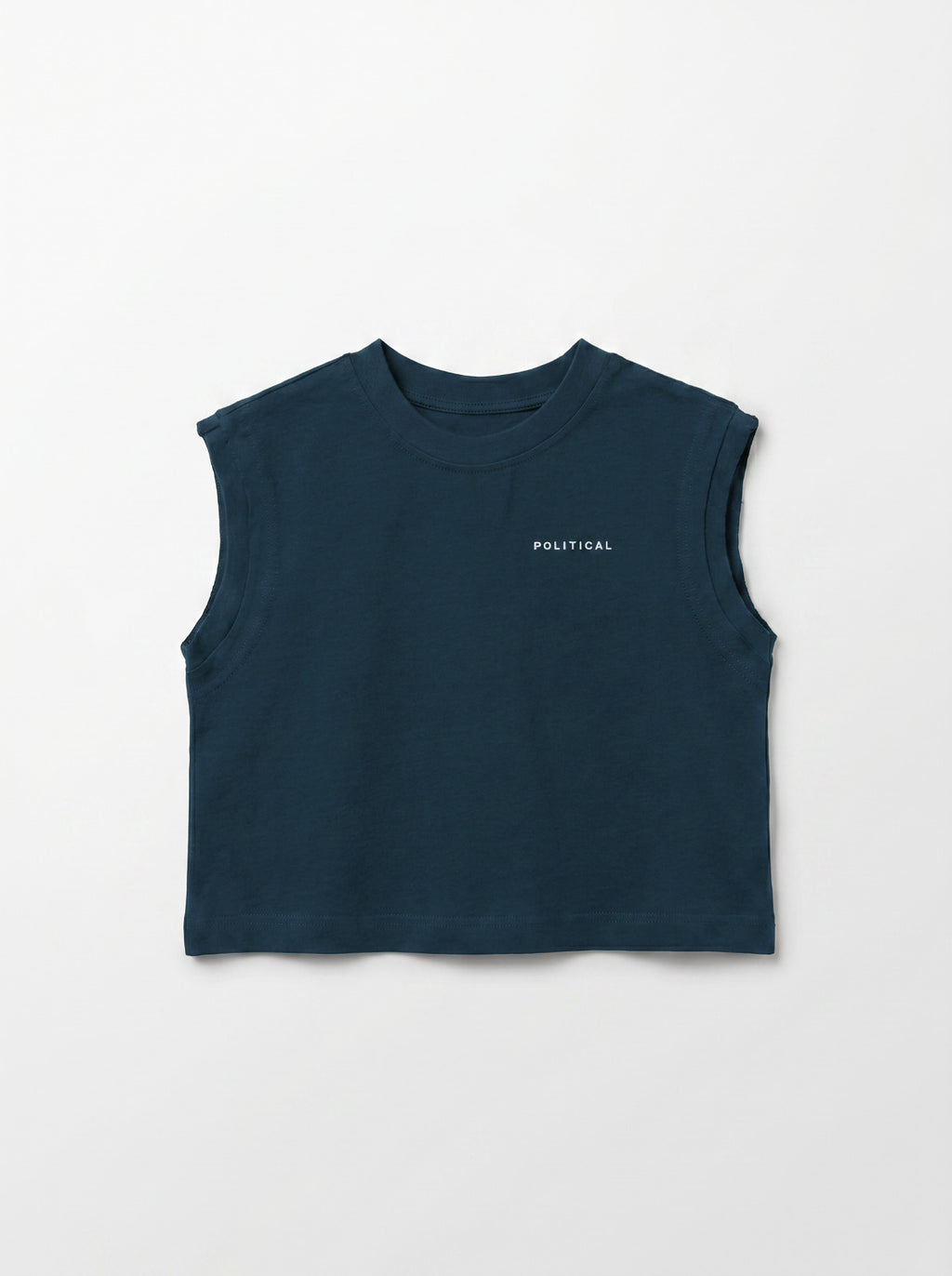 Boys Dark Teal Political Print Sleeveless Muscle Tee