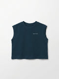 Boys Dark Teal Political Print Sleeveless Muscle Tee