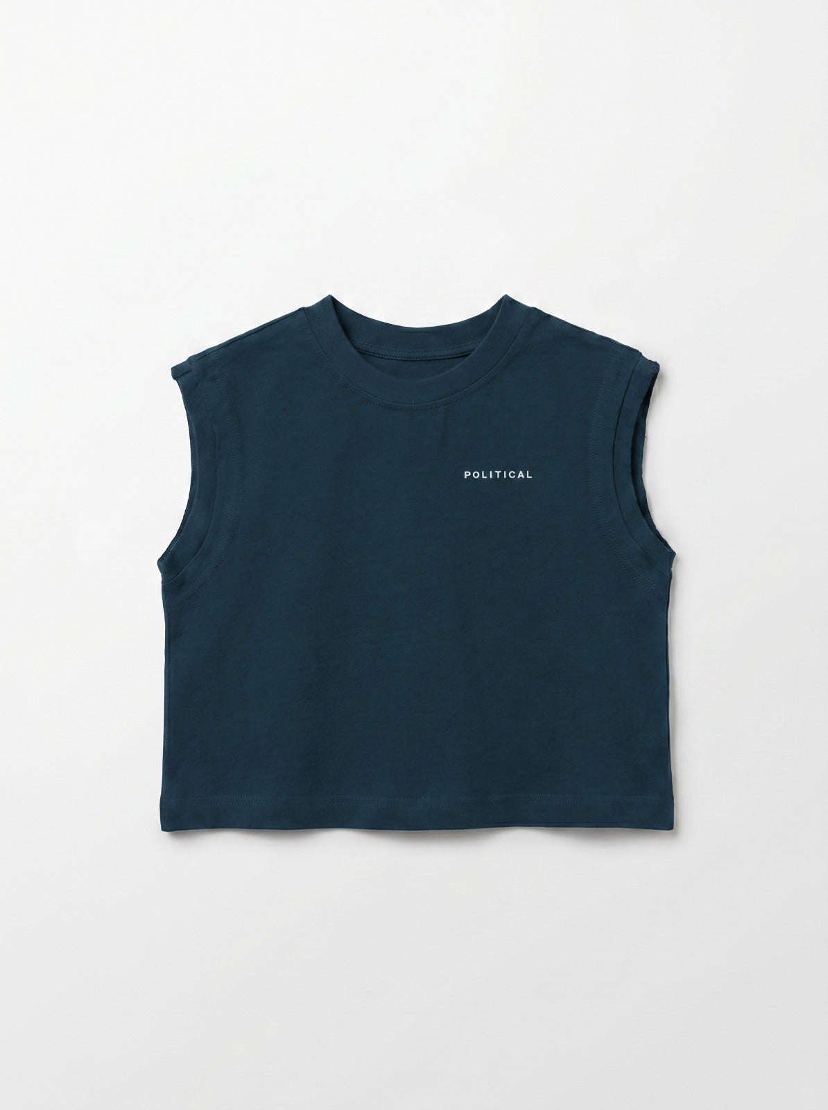 Boys Dark Teal Political Print Sleeveless Muscle Tee