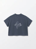 Boys Dark Gray Airplane Graphic Oversized Tee
