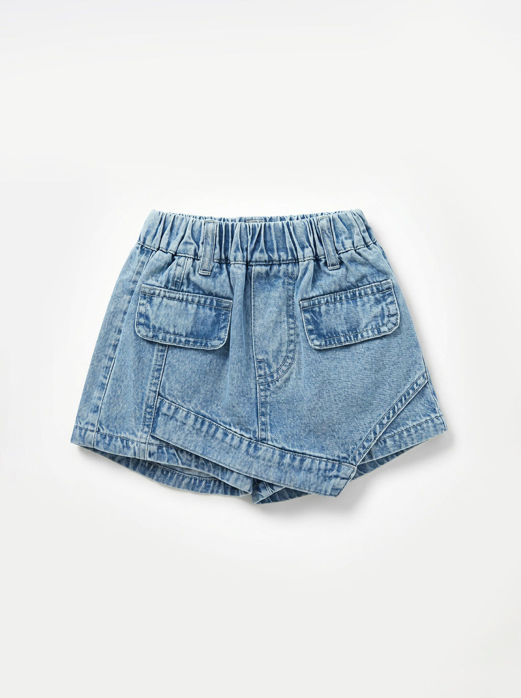 Boys Light Blue Denim Shorts with Double Front Pockets