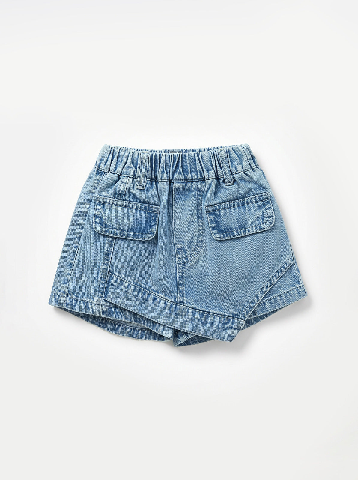 Boys Light Blue Denim Shorts with Double Front Pockets