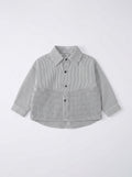 Boys White Mixed Print Long-Sleeve Overshirt