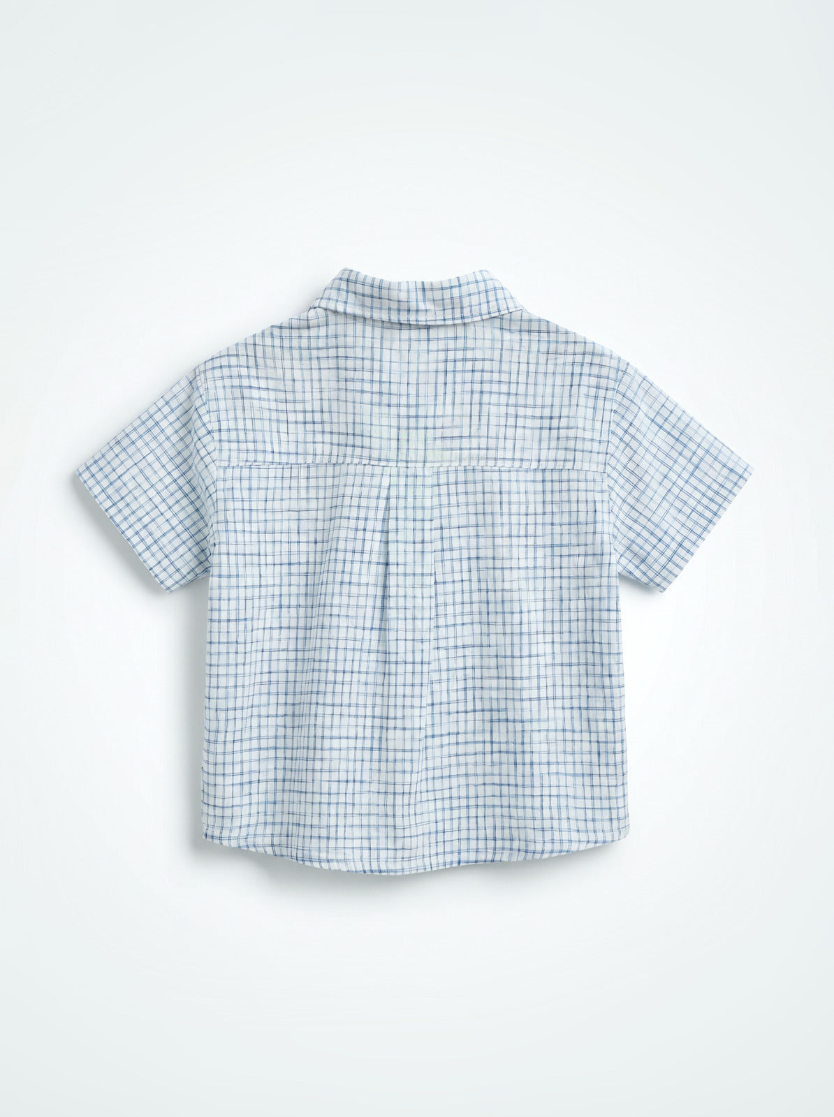 Boys White Plaid Short-Sleeve Button-Up Shirt