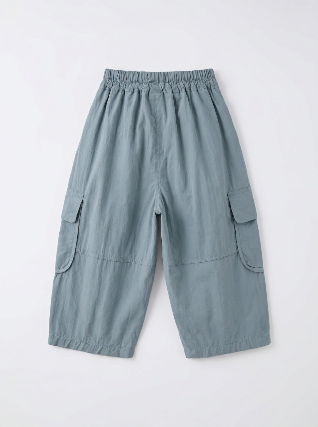 Kids Blue Parachute Cargo Wide-Leg Pants