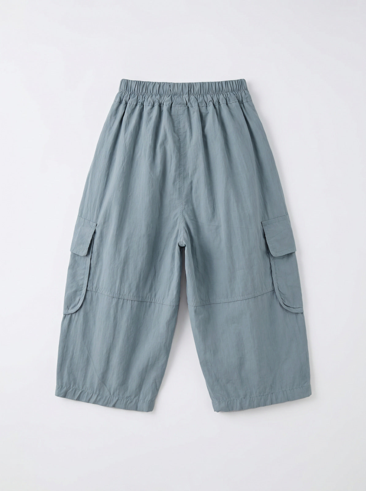 Kids Blue Parachute Cargo Wide-Leg Pants