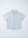 Boys White Plaid Short-Sleeve Button-Up Shirt