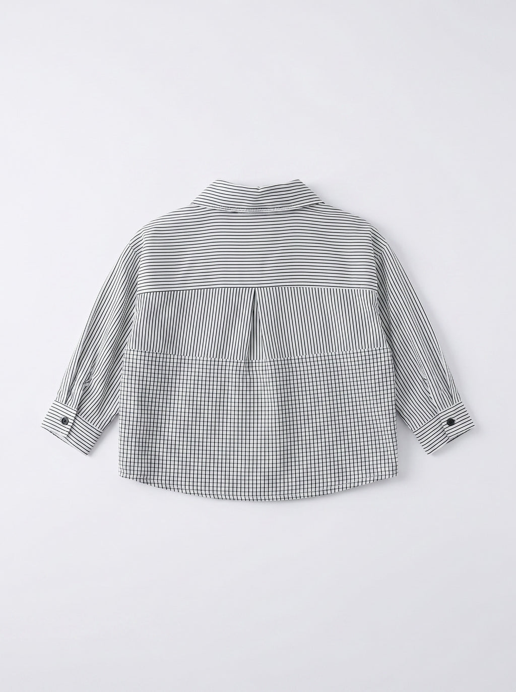 Boys White Mixed Print Long-Sleeve Overshirt