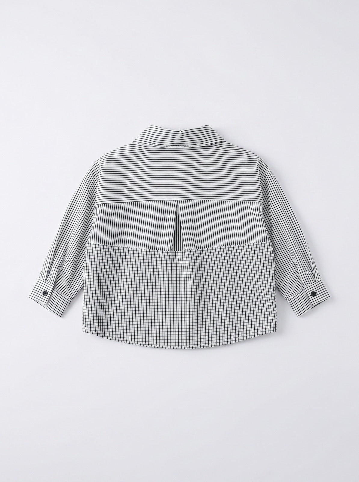 Boys White Mixed Print Long-Sleeve Overshirt