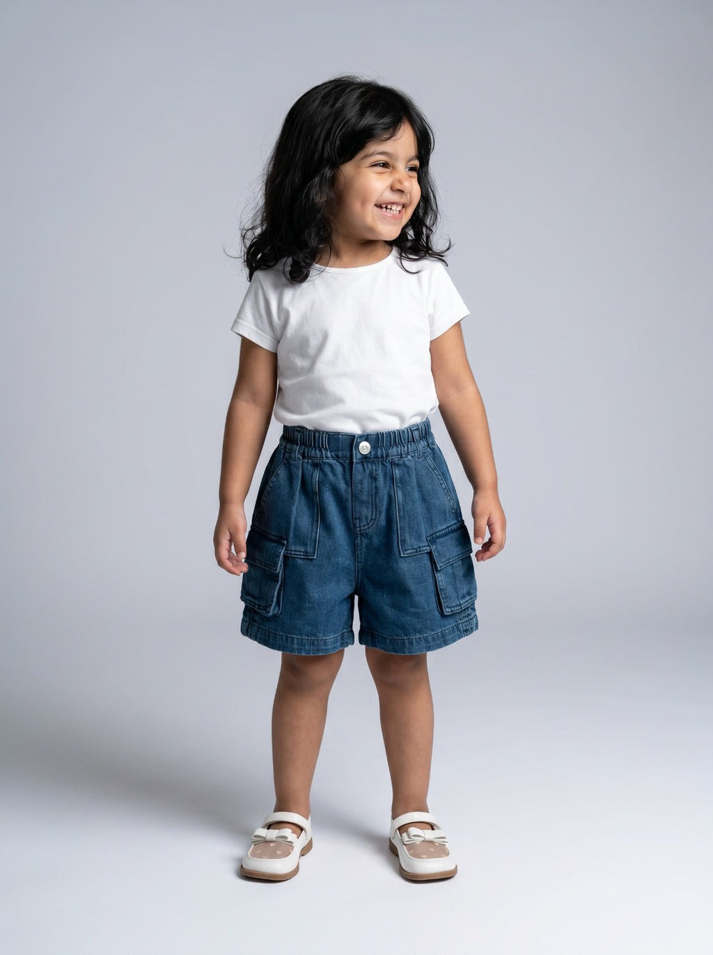 26SS0TY42S0523 Girls Blue Denim Shorts