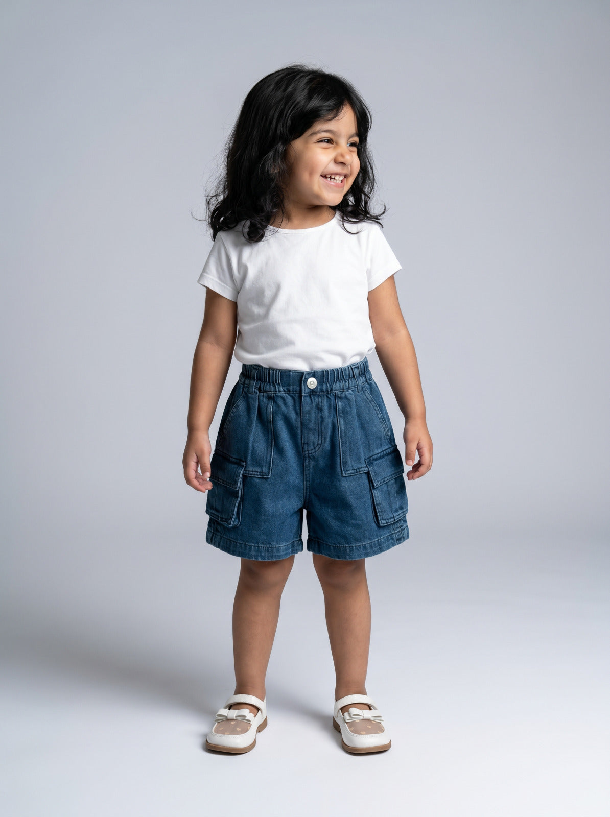 26SS0TY42S0523 Girls Blue Denim Shorts