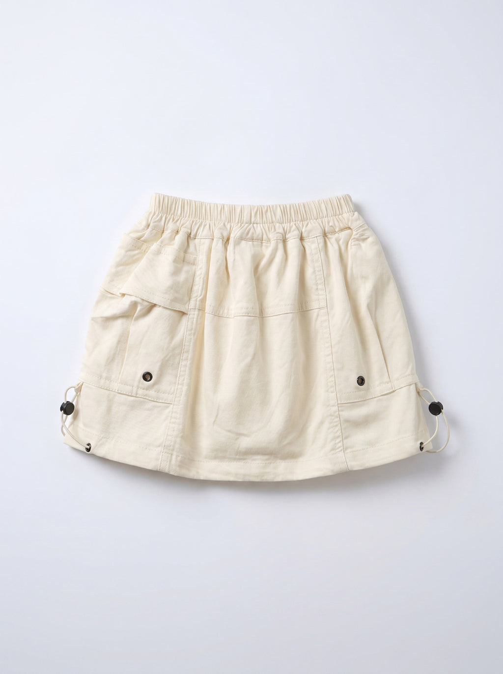 Girls Beige Flowy Elastic-Waist Pull-On Skirt