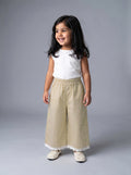 Girls Yellow Relaxed-Fit Elastic-Waist Trousers